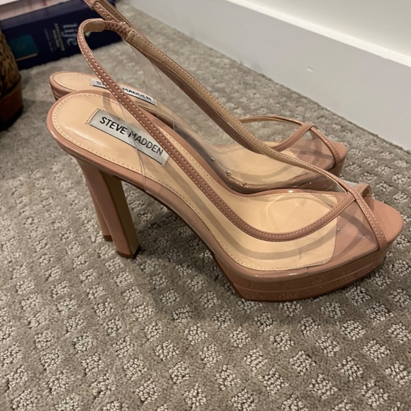 Steve Madden Zarley Clear Nude platform heels - Picture 2 of 5